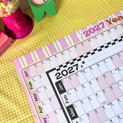 📅✨ 2027 Extra-Large Full Year Wall Planner – 90 × 60 cm | 140gsm Thick Matte Paper | 12-Month Year-at-a-Glance Calendar🏃