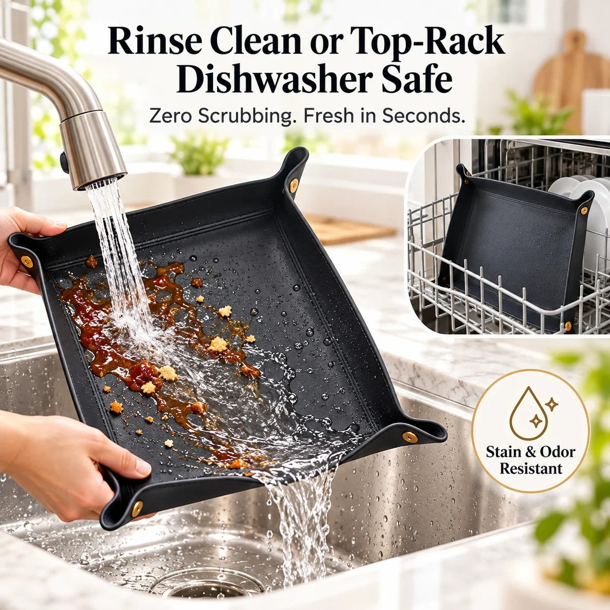🔥HOT SALE 49% OFF - 🧀 Non-Stick Reusable Baking Tray Mat – Snap-Corner Silicone Liner to Replace Foil & Parchment