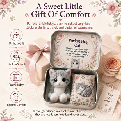 🐱Pocket Hug Plush Keepsake Tin, Mini Portable Comfort Pocket Plush Toy