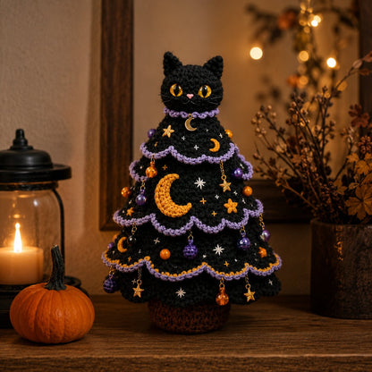 🎃 Halloween Tree DIY Crochet Kit | All-In-One Kit for a Layered 7-Inch Spooky Tabletop Decoration 🧶👻✨