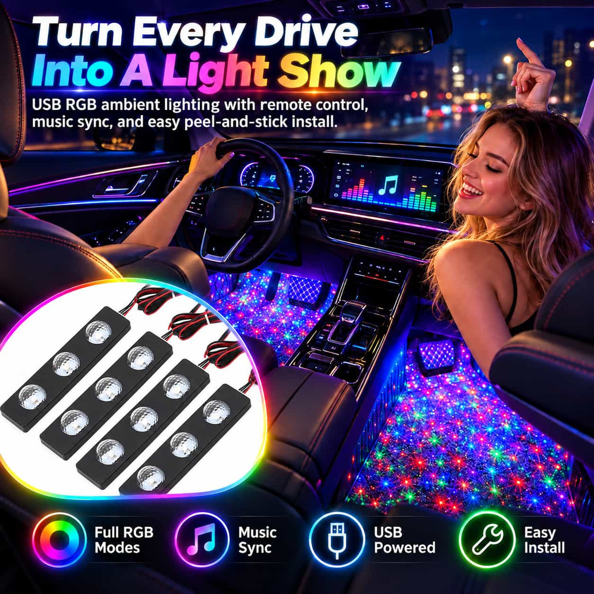 🚗Car Starry Ambient Lighting Kit