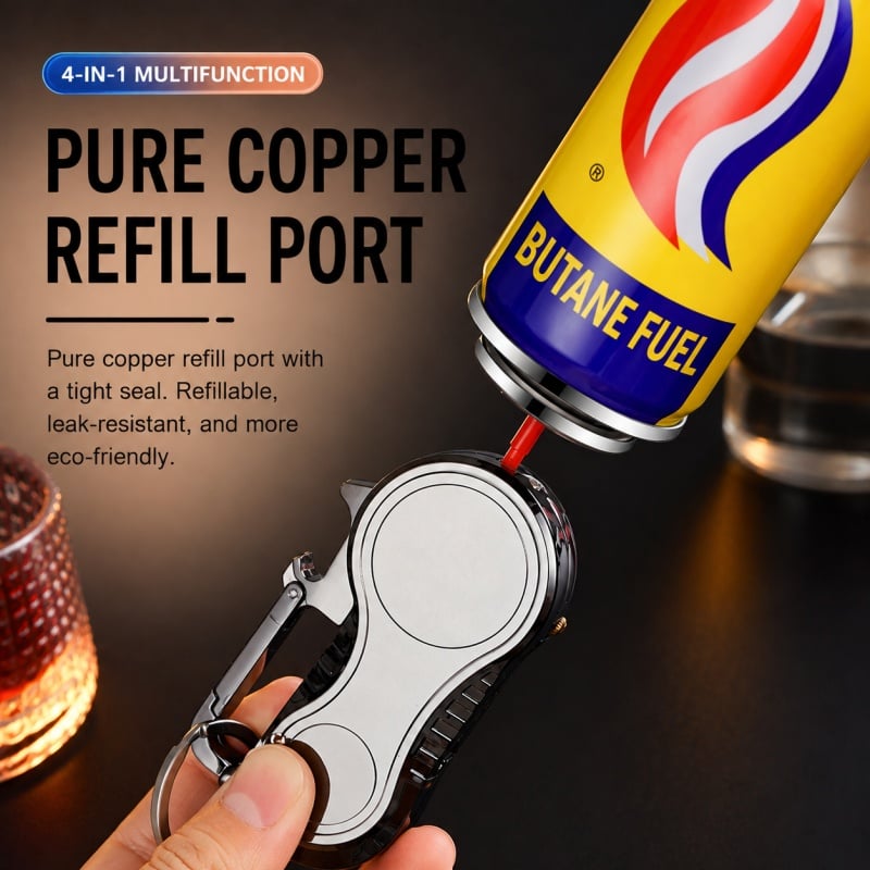 Multifunctional lighter with watch🔥 — — Watch/compass/keychain/bottle opener/cool lamp in one