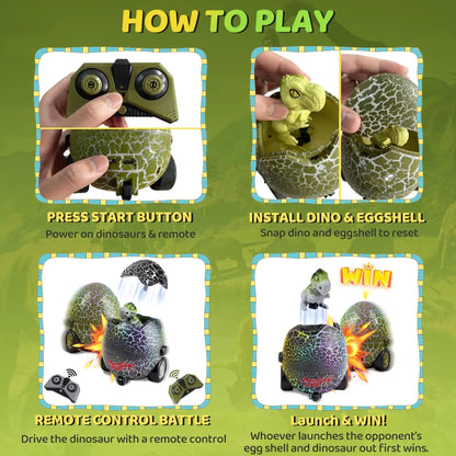 Remote Control Dinosaur Egg Battle Toys - 2 Pack
