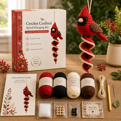 🔥LAST DAY 50% OFF - 🎁Crochet Spiral Hanging Kit – Beginner-Friendly DIY Garden Animal Decor 🧶🌿