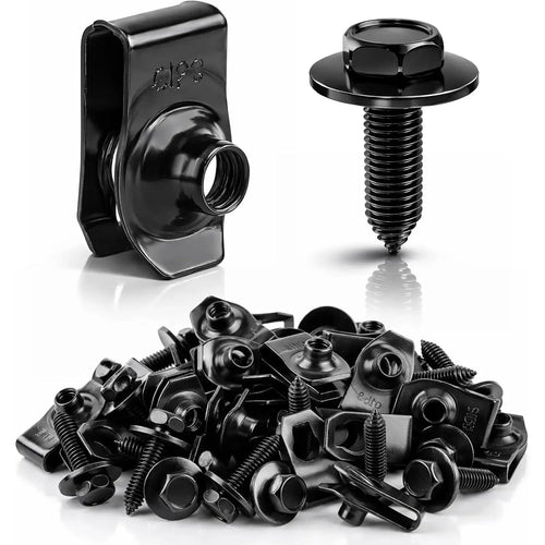 50Pcs Body Bolt & U-Nut Clip Kit