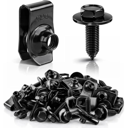 50Pcs Body Bolt & U-Nut Clip Kit