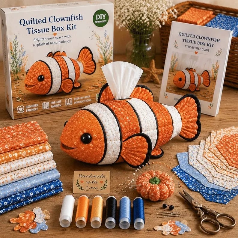 🎁🎉Only $24.99 This Week🌟🎉🧵 "Clever Hands" Ocean Animals DIY Tissue Box Craft Kit