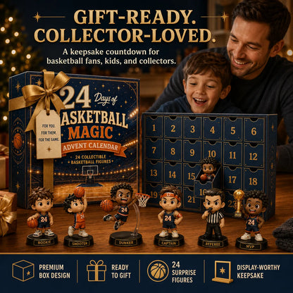 ⏳ Last Day 49% OFF – 🏀 24-Day Basketball Christmas Advent Calendar | 24 Unique Collectible Basketball Figures for Daily Surprises, Team Building & Holiday Display 🎄✨