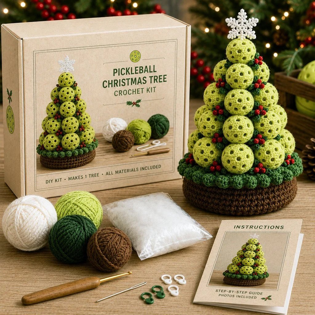 Sports Ball Christmas Tree Crochet Kit