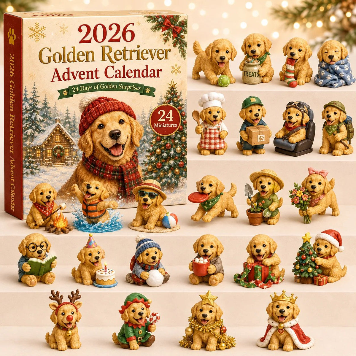 2026 Golden Retriever Advent Calendar 🐕🎄 – 24 Days of Adorable Dog Surprises