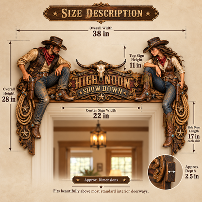 ⏰Limited Stock 50% OFF - 🤠⭐ High Noon Showdown™ Western Doorway Decor 🐂🌵