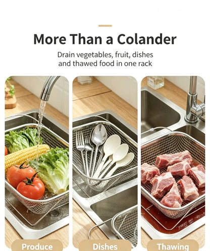 Stainless Steel Expandable Over-The-Sink Colander