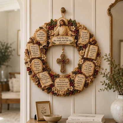 Christian Scripture Wreath Collection – Wood Faith-Inspired Décor
