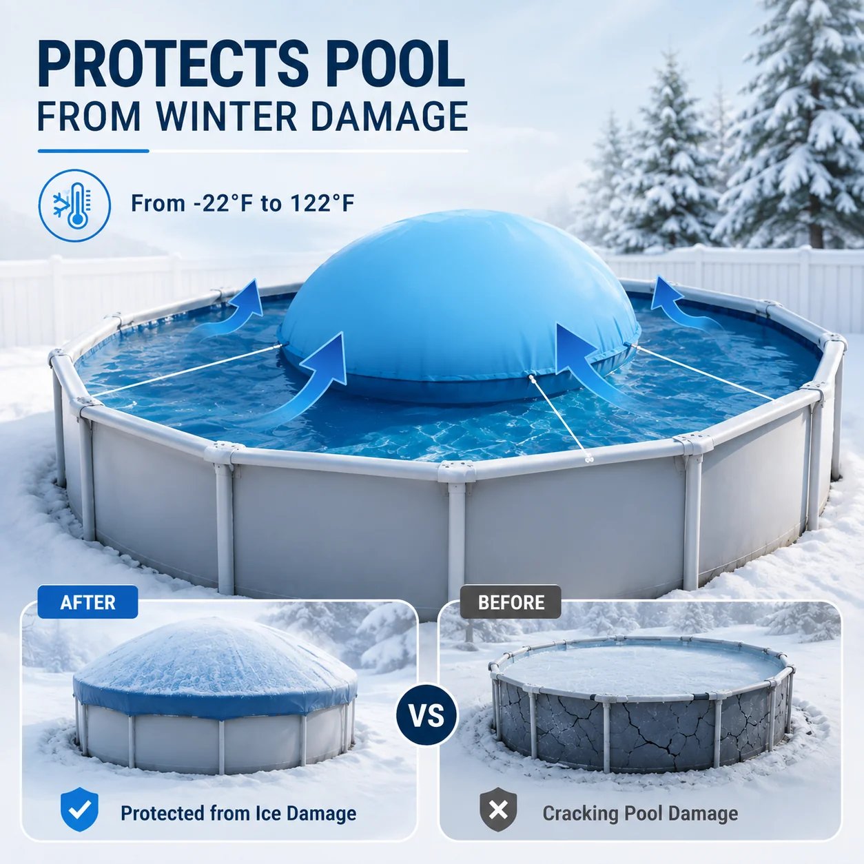 Uirway Heavy‑Duty PVC Winter Pool Pillow for Above‑Ground Pools