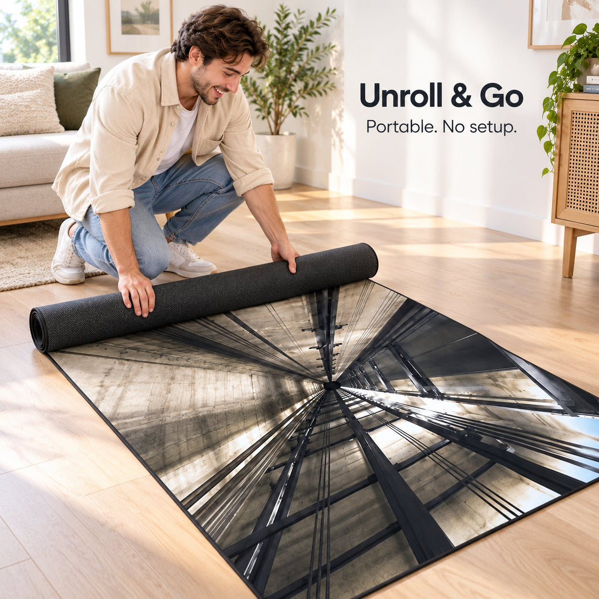 😱Optical Illusion Pit Floor Mat｜Realistic Bottomless Hole Design for House Parties and Photo Booth Decoration