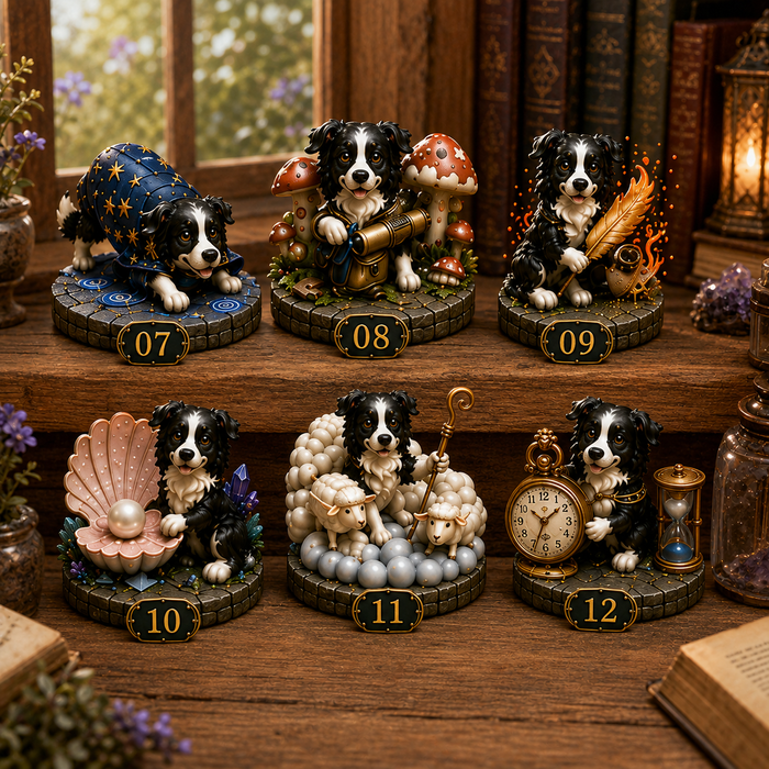 Border Collie mushroom pearl and forest fantasy characters