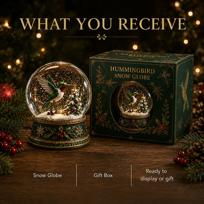 🐦 Christmas Hummingbird Snow GlobeTM