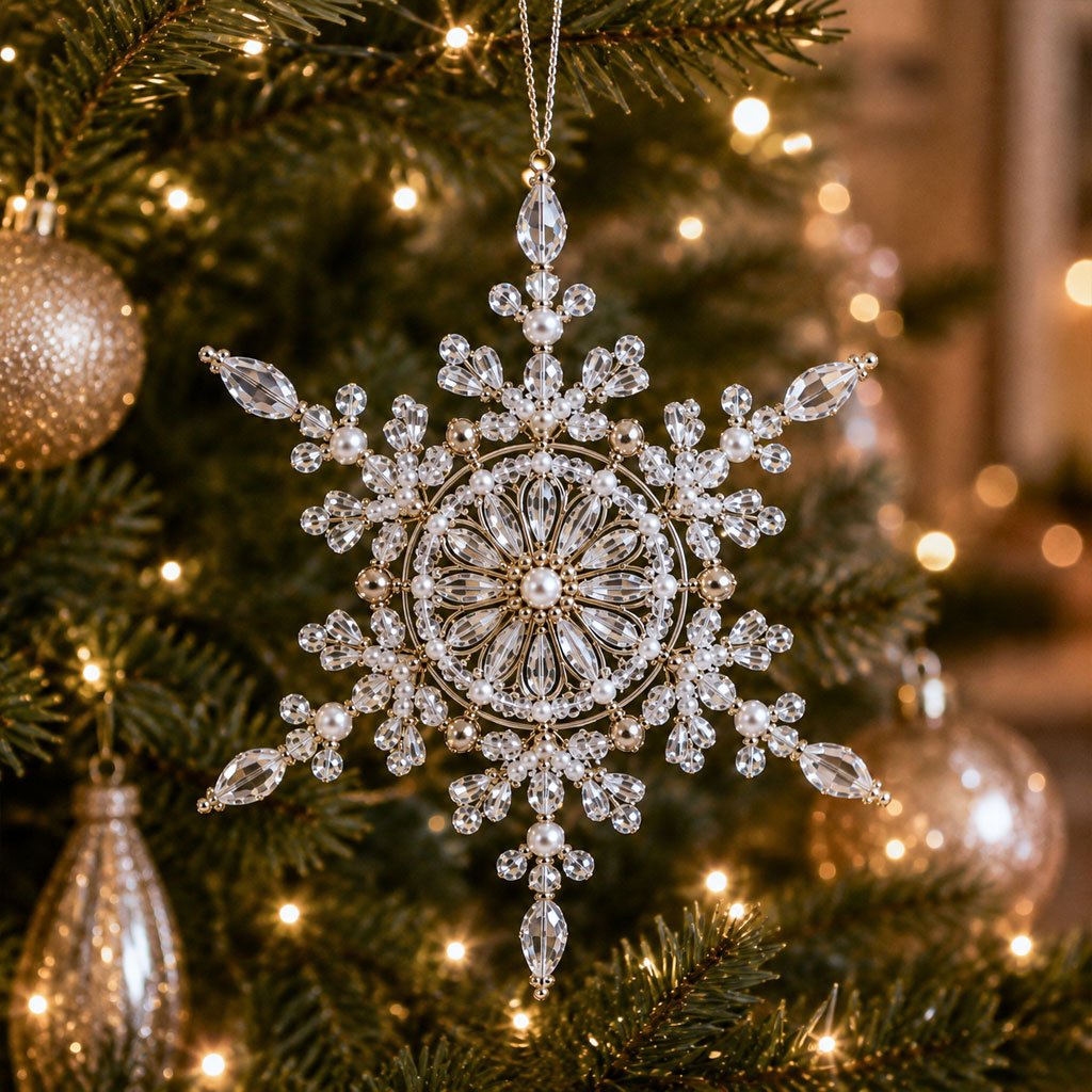 Beaded Snowflake Ornament DIY Kit