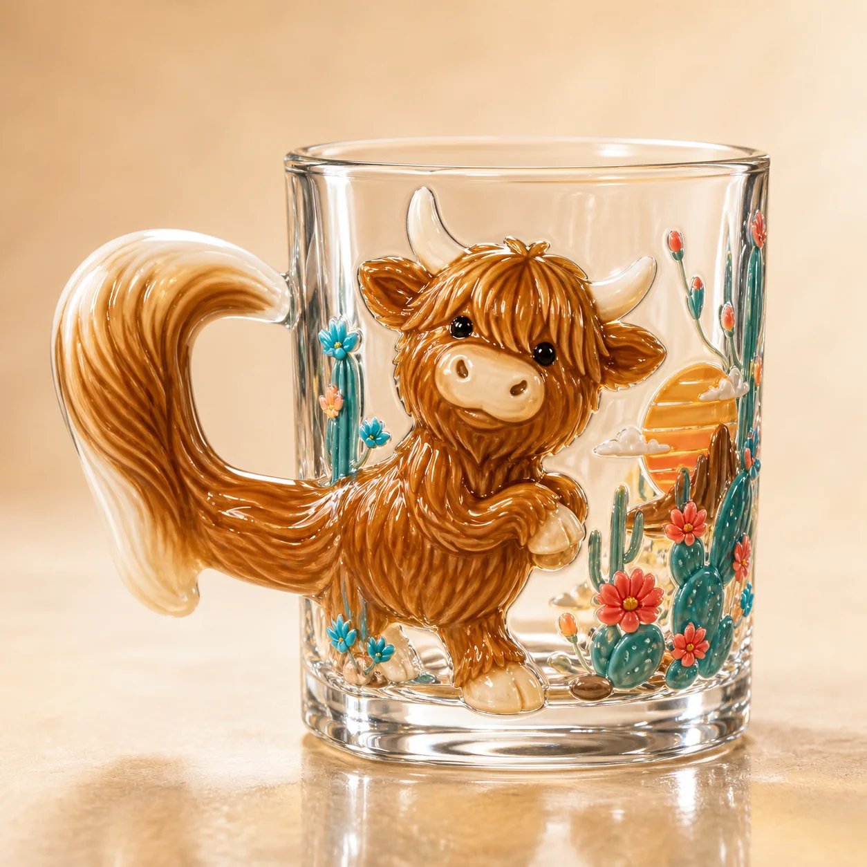 ⏳ Last Day 49% OFF – 🐾 Whimsical 3D Animal Sculpted Glass Mug Collection | 12oz Premium Clear Glass with Raised Animal Figures, Character-Specific Details & Playful Sculptural Accents ✨