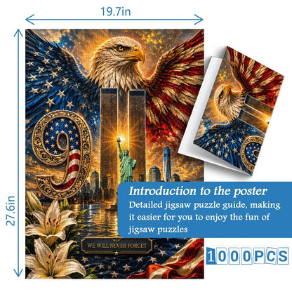 🧩🦅Never Forget 9/11 Jigsaw Puzzle 1000 Pieces