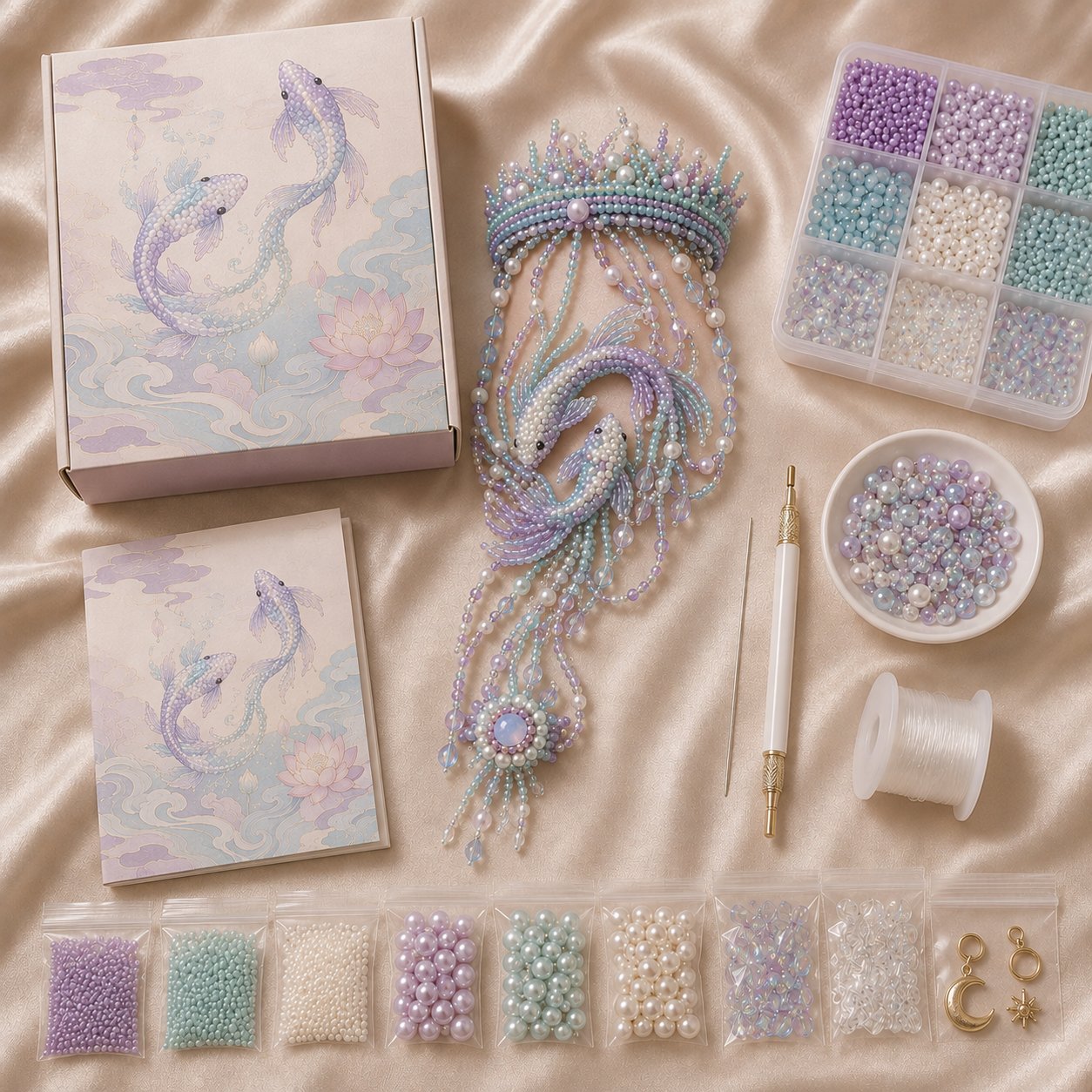 🔥 LAST DAY 49% OFF – ✨ Zodiac DIY Beaded Hand Bracelet Kit | Create Celestial Wearable Art with Seed Beads, Pearl-Style Accents & Crystal Details ♈🌙💎