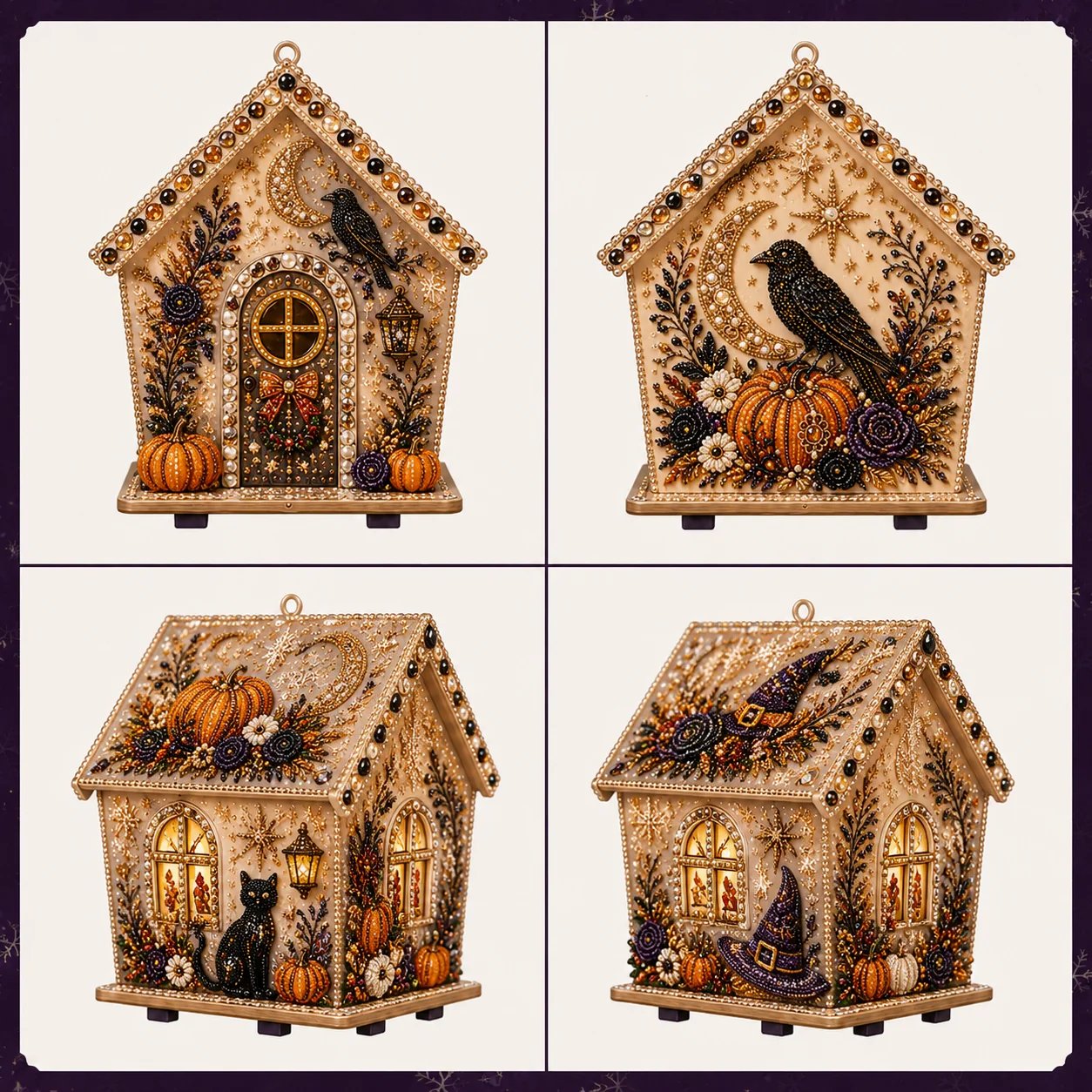 ⏳ Last Day 49% OFF – 🎃 Beginner-Friendly Moonlit Wooden Cottage 3D Pearl Art Kit Collection | Complete Kit with All Tools & Step-by-Step Guide Included 💕