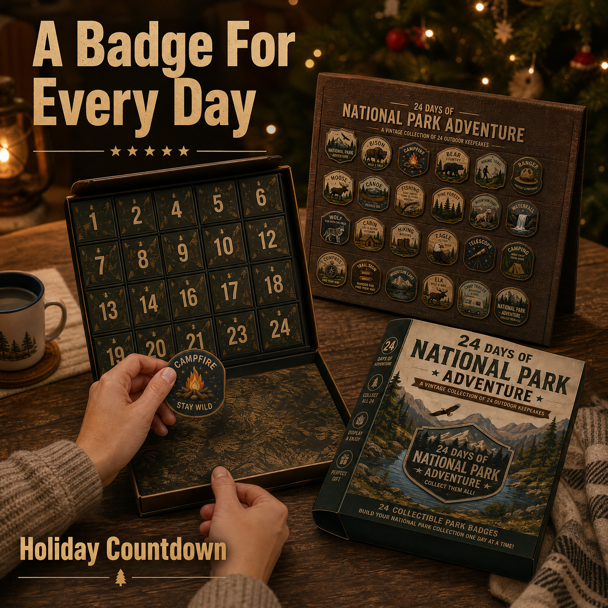 National Park Adventure Advent Calendar – 24 Vintage Collectible Badges