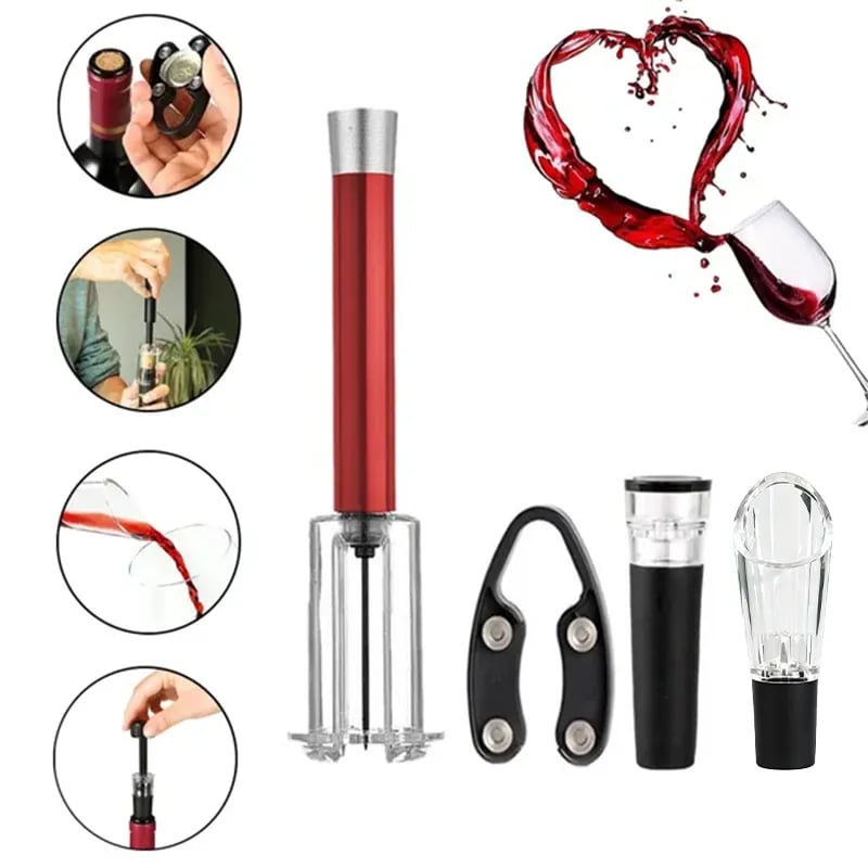 🎉🔥Air Pump Cork Remover Wine Bottle Opener Set