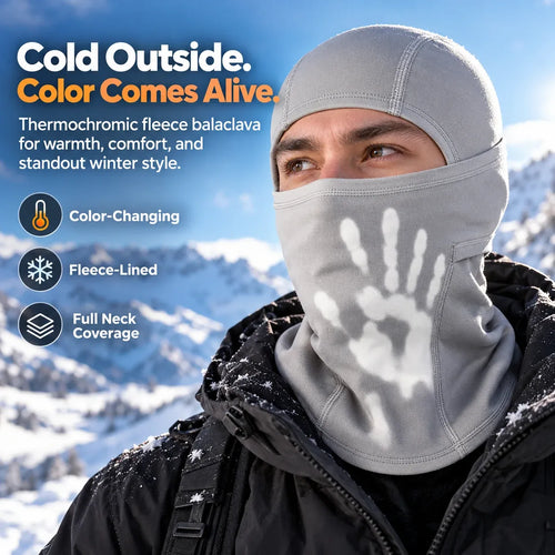 ⏳ Last Day 49% OFF – ❄️ Heat-Reactive Fleece Balaclava | Color-Changing Winter Face & Neck Cover for Skiing, Hiking & Cold Weather 🔥
