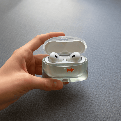 💖Hot 30% OFF🐟 Fishy Pods — Cute Transparent AirPods Case with Floating Fish Charm