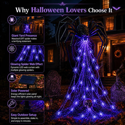 🎁Only Today 49% OFF 🔥 Halloween Spider Web Light Show🕷️