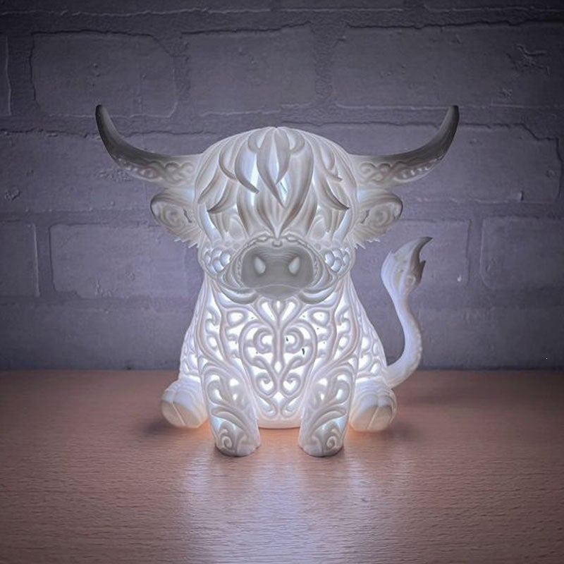 🐮 Highland Cow Projection Night Light — Glow & Cast Magical Patterns! ✨🌙