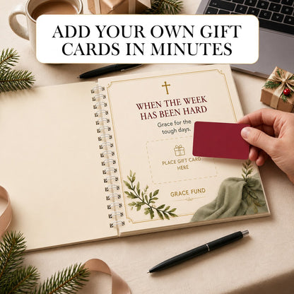 ✝️FAITH GIFT CARD BOOK📚 14 Themed Pages, Hardcover & Durability Line