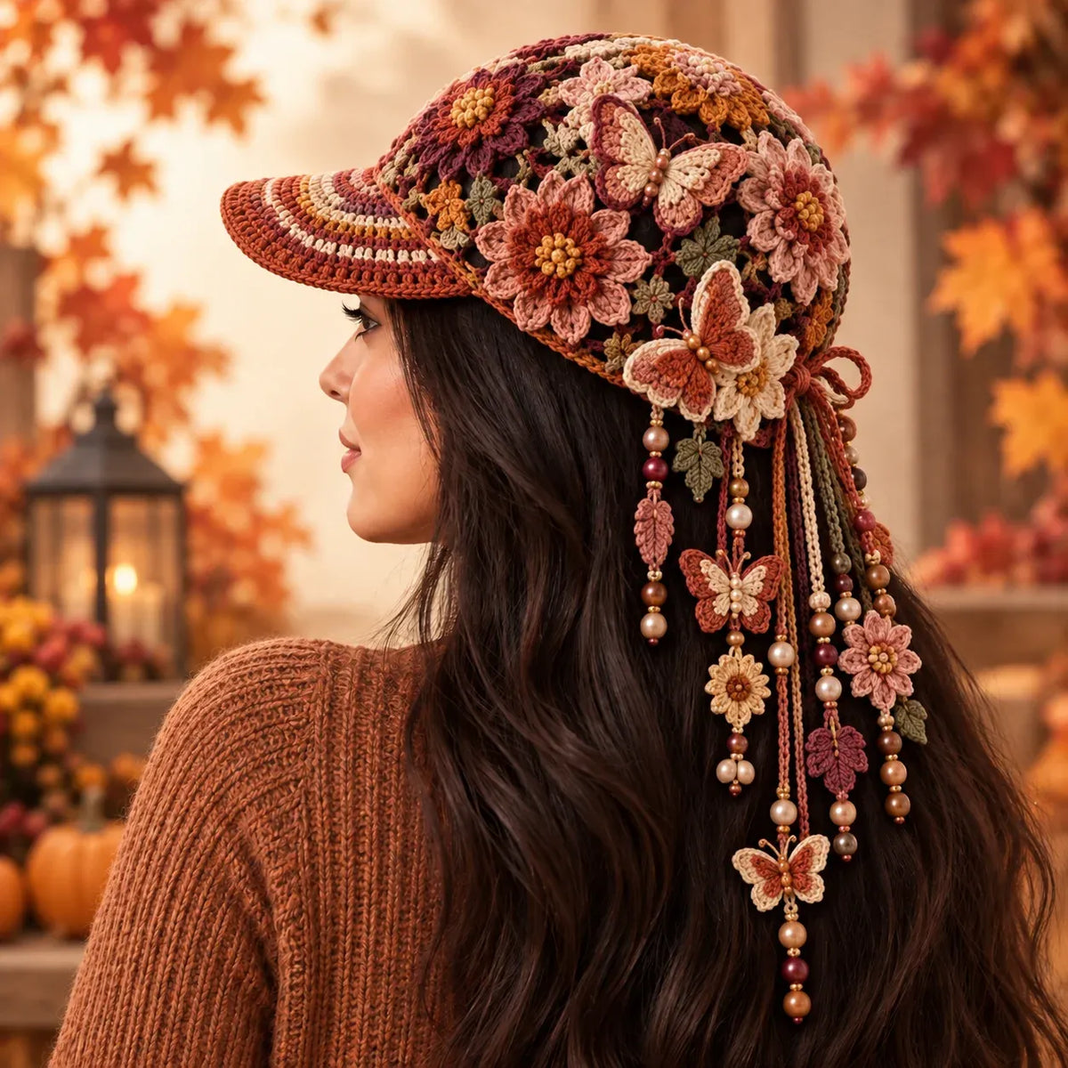 🔥LAST DAY 50% OFF - 🍂 Women’s Handmade Crochet Autumn Baseball Cap