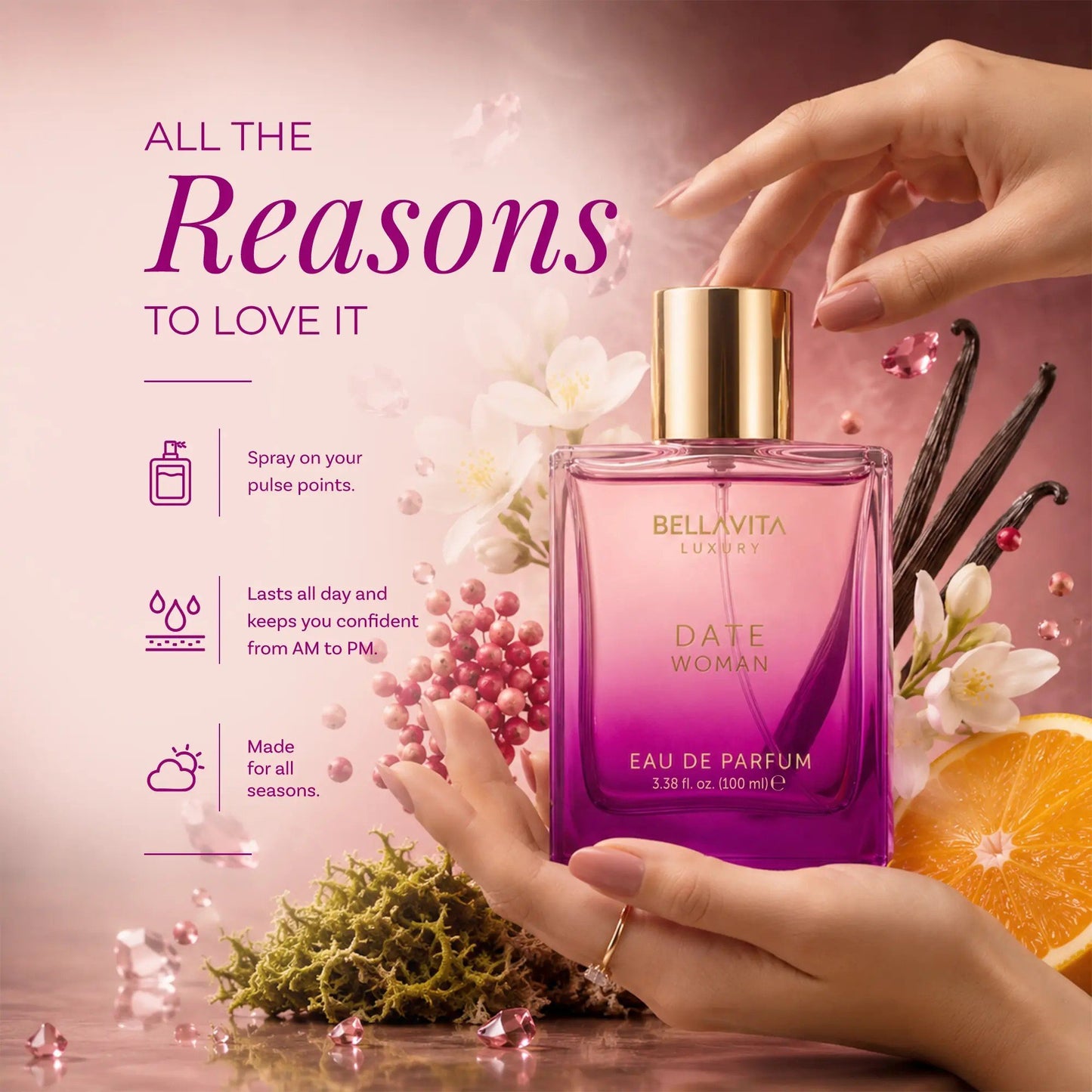 ⚡Hot Sales 49% OFF🔥Luxury DATE Woman Eau De Parfum  | Romantic Women Perfume | Long Lasting Floral Fruity Fragrance | Perfume for Women