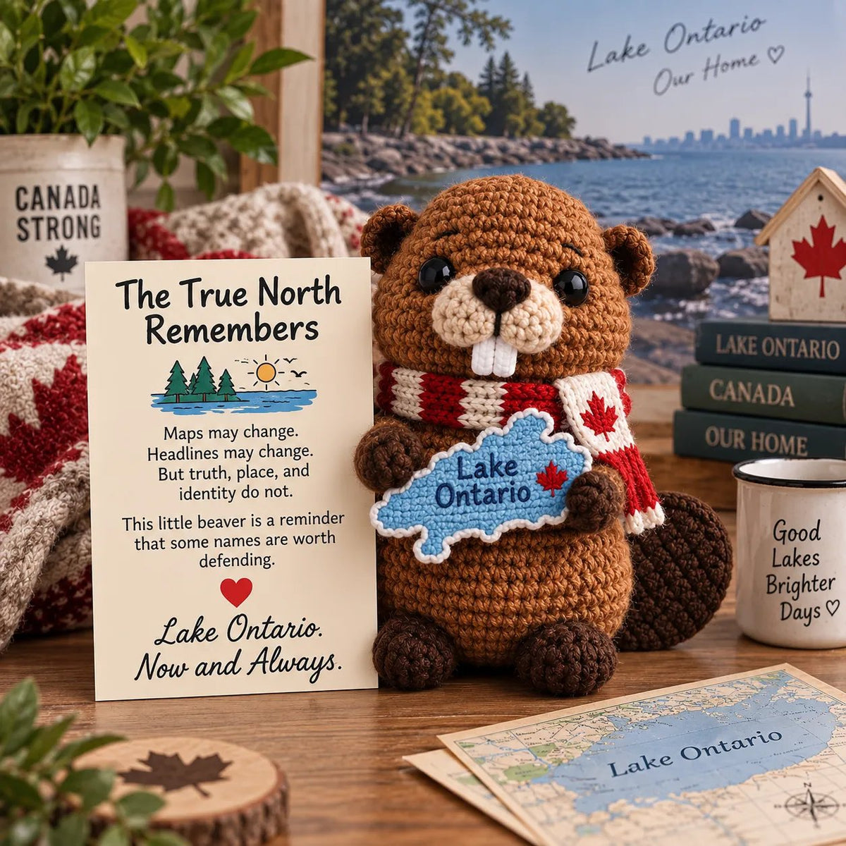🦫 Lake Ontario Emotional Support Beaver Crochet Keepsake | 5 Canadian-Inspired Personalities with Matching Message Cards for Cottage Families, Lake Lovers & Meaningful Gifts 🍁