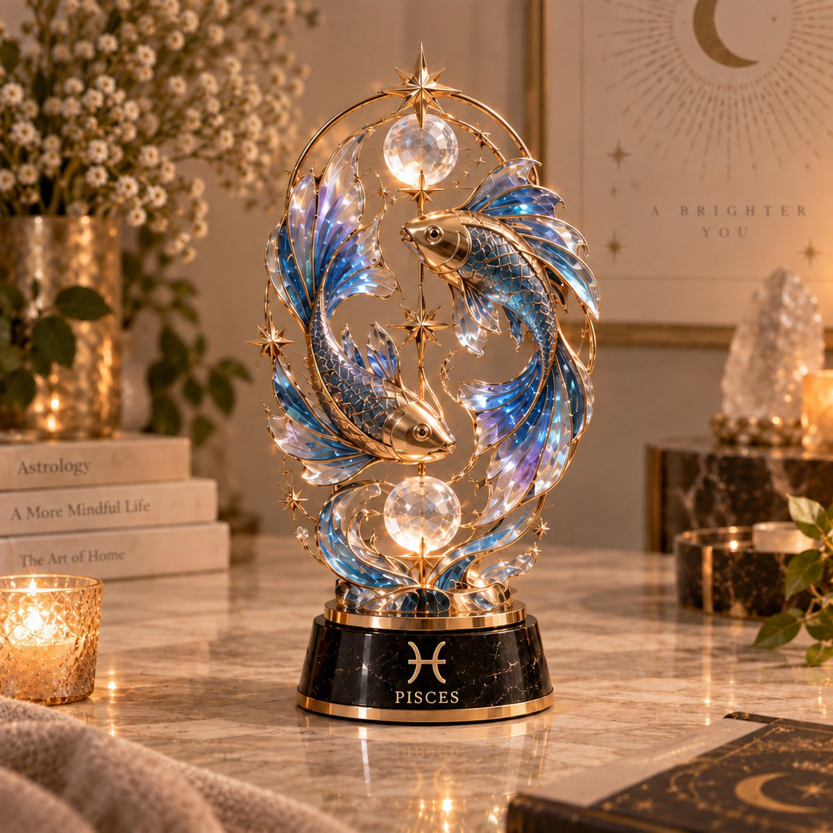 ⏳ Last Day 49% OFF – 🌙 Celestial Zodiac Sculpture | 12 Jewel-Like Zodiac Designs with Golden Details ✨