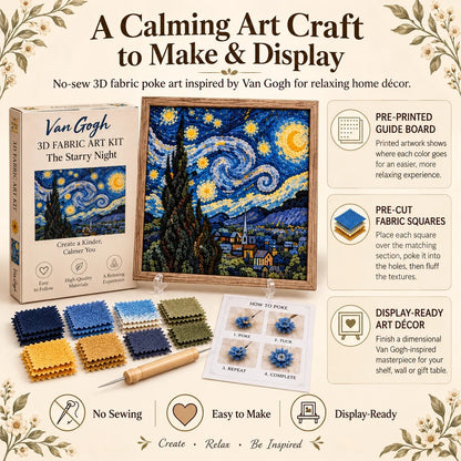 🎨🖼️ Van Gogh 3D Fabric Art Kit | Create Your Own Textured Masterpiece(📦Buy 2 Free Shipping)