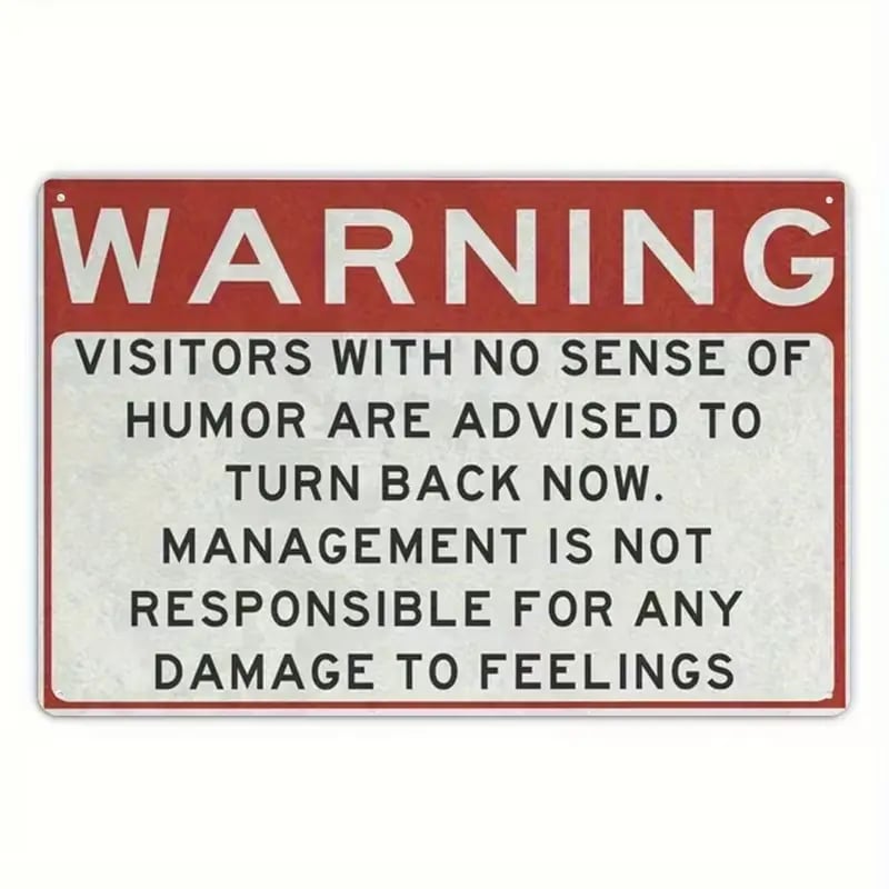 🚨 Warning Sign! Humor Zone Metal Wall Art Sign🪧🔥