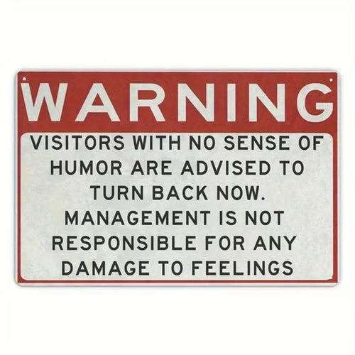 🚨 Warning Sign! Humor Zone Metal Wall Art Sign🪧🔥