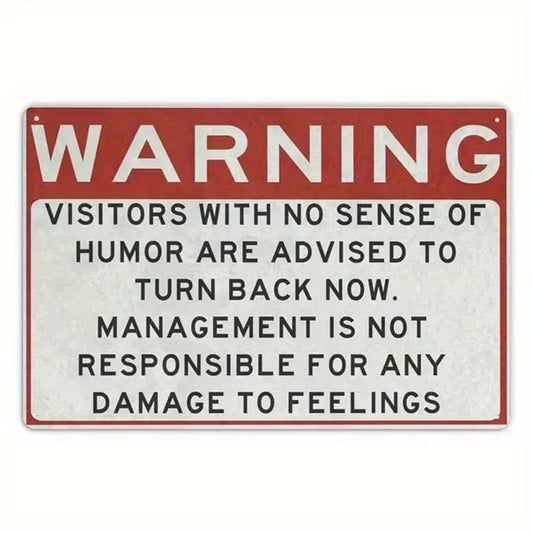 🚨 Warning Sign! Humor Zone Metal Wall Art Sign🪧🔥