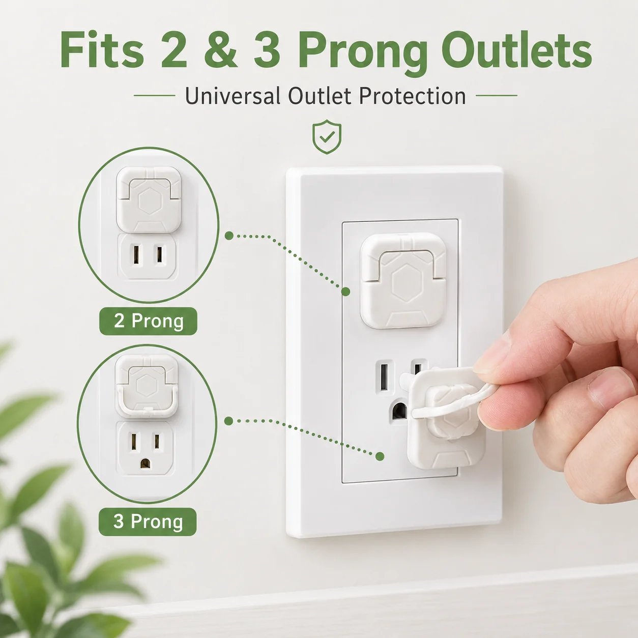 🎉✨ Baby Proof Socket Covers with Smart Handle Design – Fits 2 & 3 Prong Outlets for Easy Parent Removal