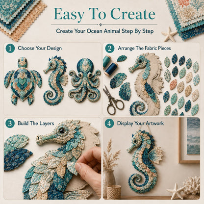 ⏳ Last Day 49% OFF – 🌊 Beginner-Friendly DIY Layered Ocean Wildlife Patchwork Art Kit | Complete Kit with All Tools & Step-by-Step Guide Included 💕