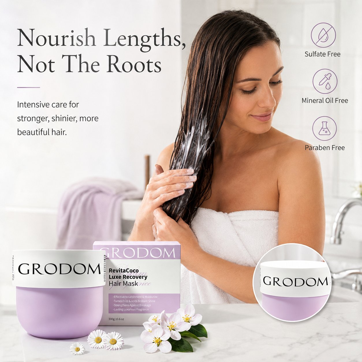 Keratin Amino‑Acid Hair Treatment Mask Frizz‑Repairing Fragranced Hair Mask For At‑Home Salon Hair Care