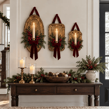 Heritage Glow Christmas Wall Candle Sconce