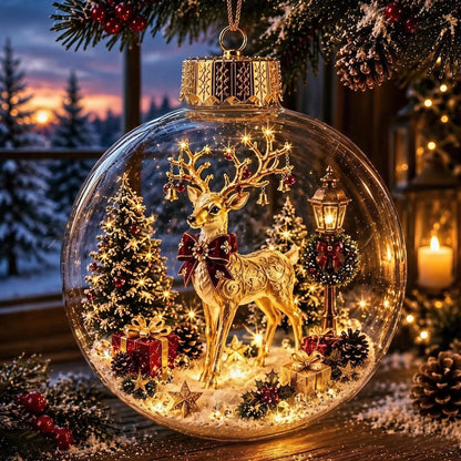 🎄Glowing Christmas Diorama Ornament | Mini Light-Up Holiday Scenes with Cozy Warm Glow & Ready-to-Hang Design ✨