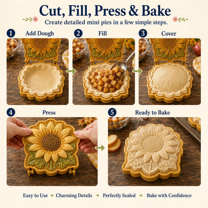 ⏳ Last Day 49% OFF – 🌸 8-Design Spring Garden Mini Pie Mold Collection | Reusable Embossed Molds for Shaping Detailed Bee, Butterfly, Ladybug, Sunflower, Cottage & More 🥧✨