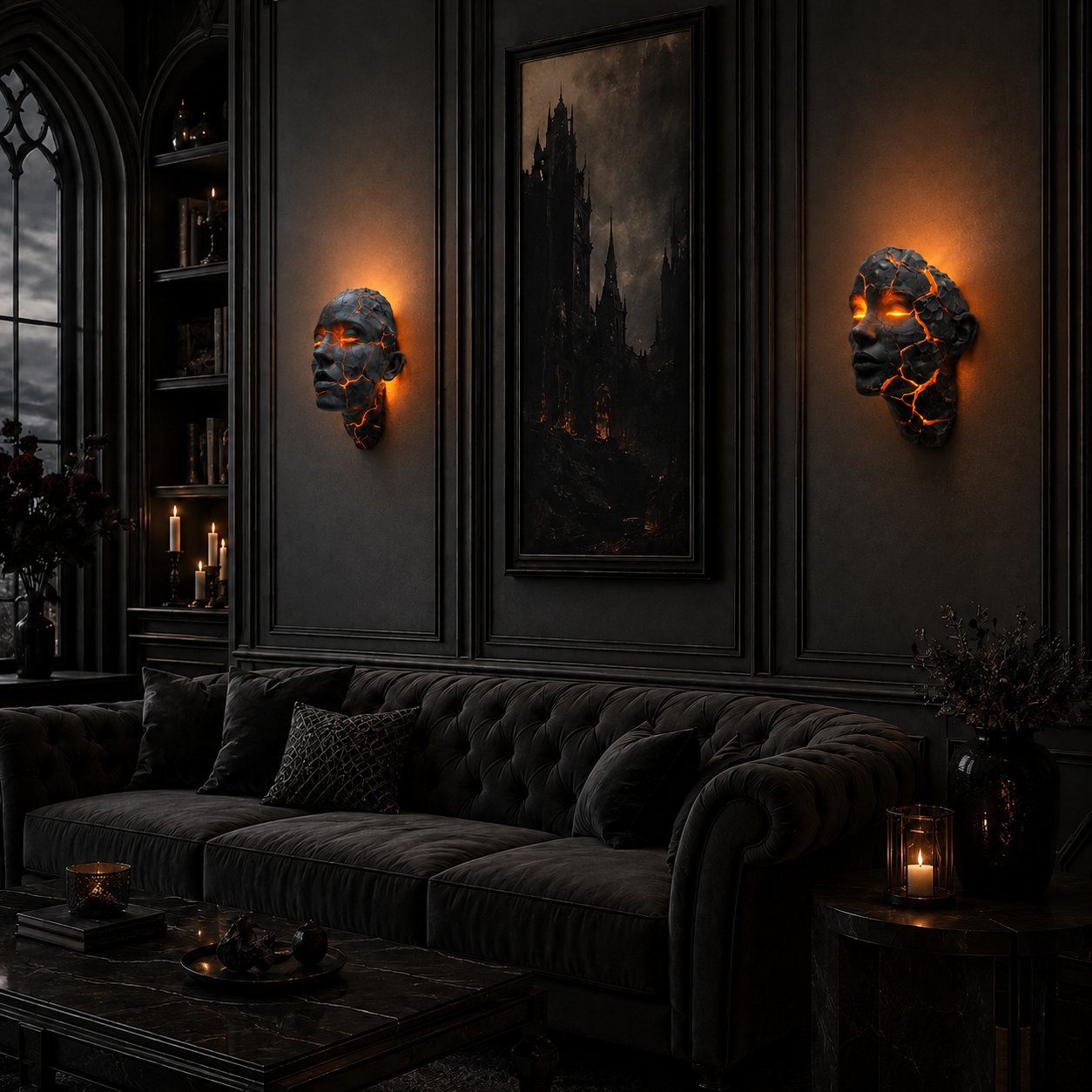 🔥 Cracked Soul Wall Lamp – The Ultimate Gothic & Modern Home Accent