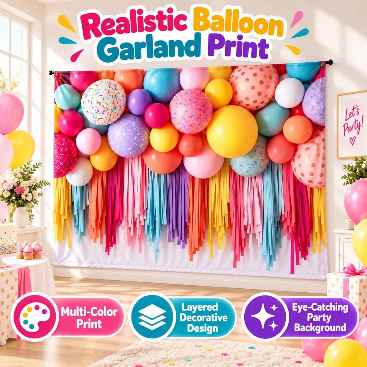 🎈✨ Balloon Backdrop Curtain — Create an Instant Party Scene with Colorful Balloon Style!