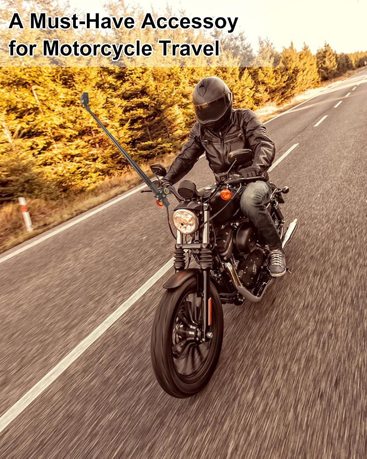 🏍📷 Motorcycle Handlebar Extendable Selfie Stick for Action Cameras